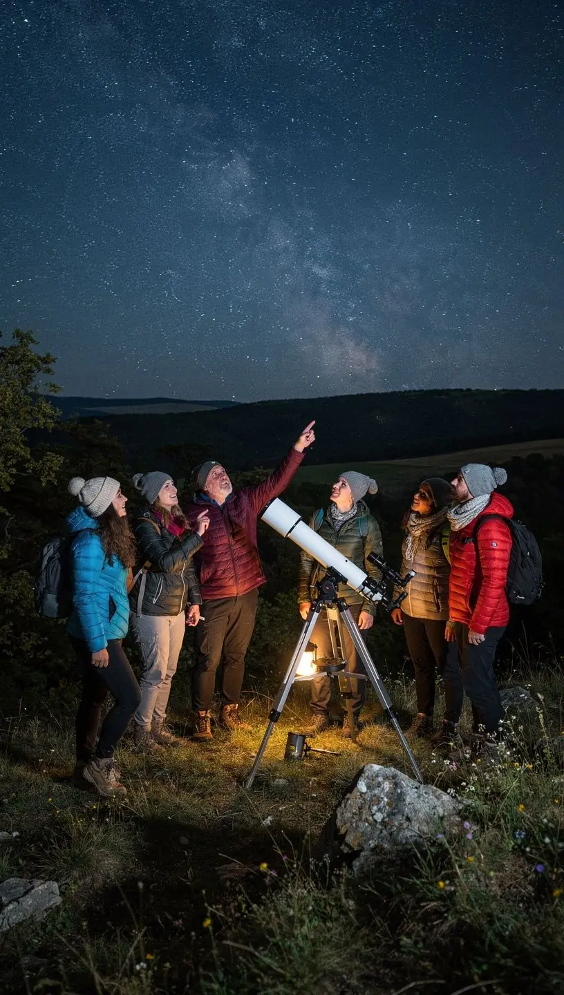 Fényképezés egy távcső segítségével, amely a Marsot célozza meg.