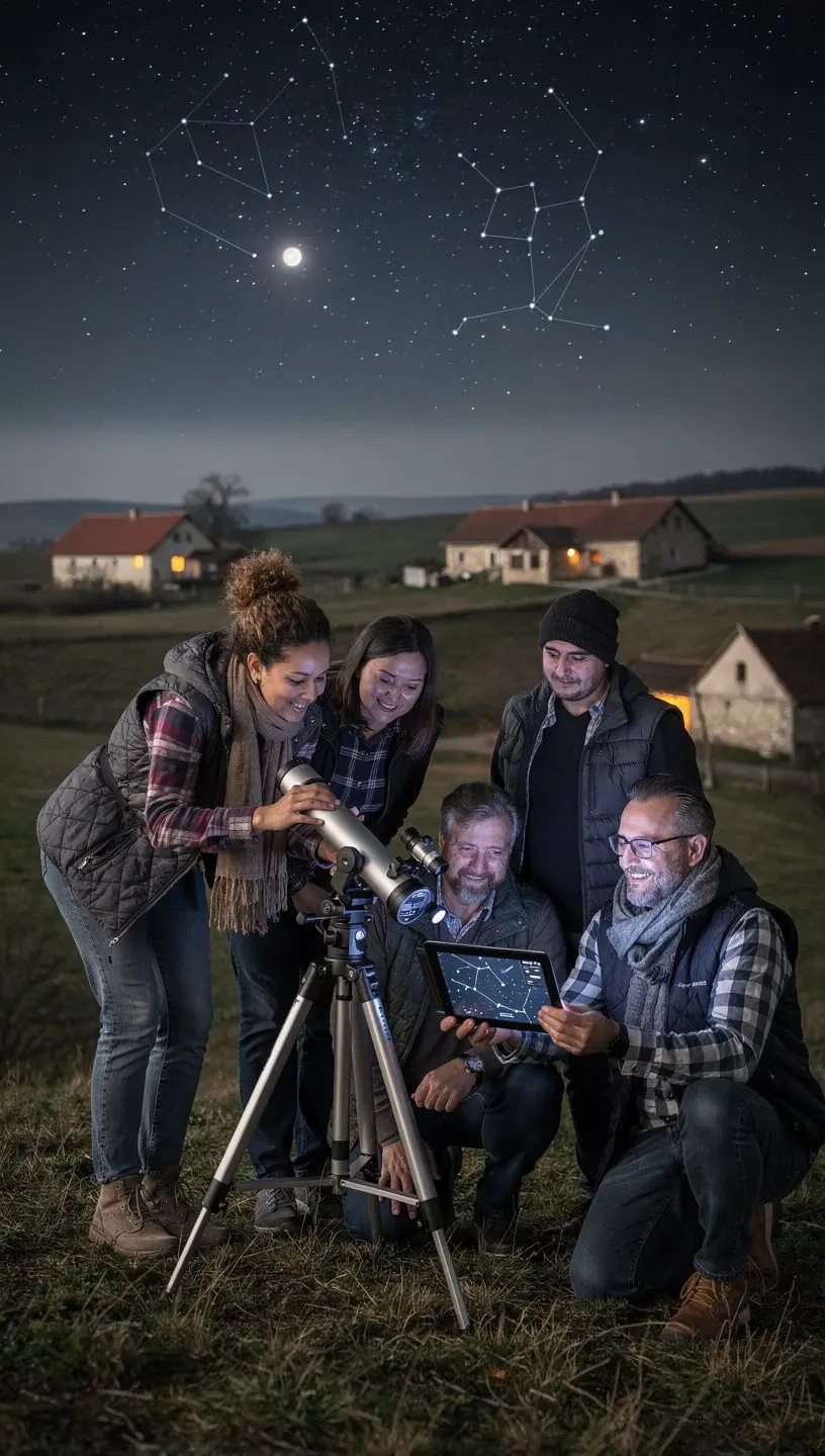 Különböző csillagképek bemutatása, kiemelve a híres Orion csillagképet.
