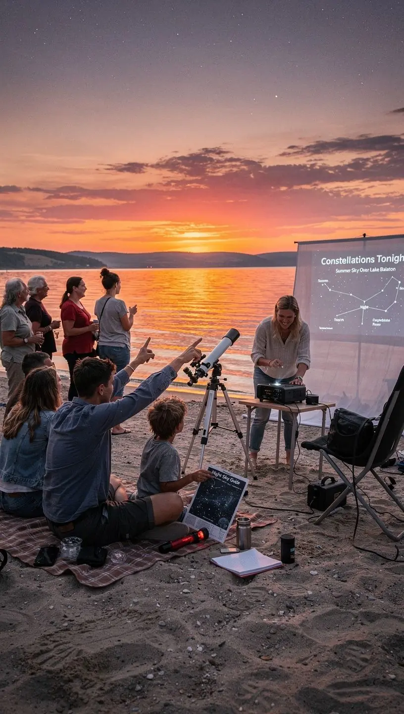 Egy csillagász szakember előadást tart a csillagászat alapjairól, diákok előtt.