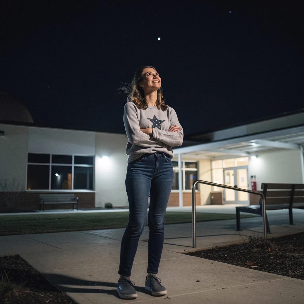 Távcsővel megfigyelt bolygók látványa, a Mars és a Jupiter kiemelkedően látszik.